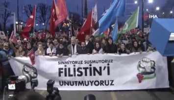 İstanbul’da büyük Gazze yürüyüşü
