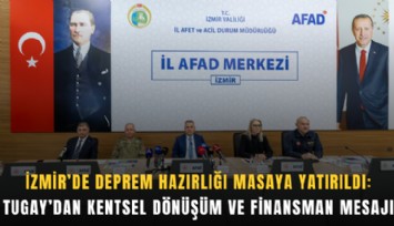 İzmir’de deprem hazırlığı masaya yatırıldı: Tugay’dan kentsel dönüşüm ve finansman mesajı