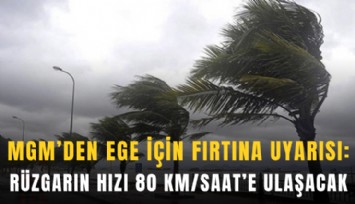 MGM’den Ege için fırtına uyarısı: Rüzgarın hızı 80 km/saat’e ulaşacak