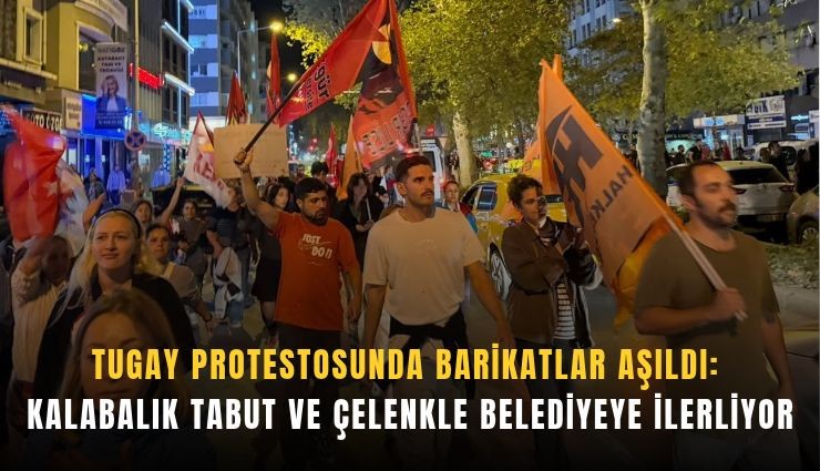 Tugay protestosunda barikatlar aşıldı: Kalabalık tabut ve çelenkle belediyeye ilerliyor