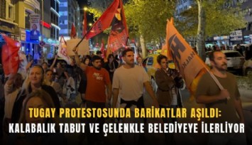 Tugay protestosunda barikatlar aşıldı: Kalabalık tabut ve çelenkle belediyeye ilerliyor