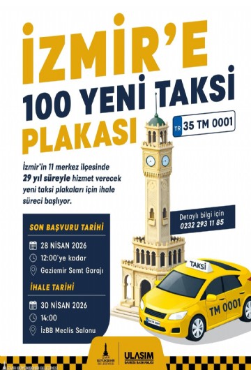 11 ilçeye 100 taksi plakası için ihale başvuruları devam ediyor