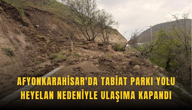 Afyonkarahisar'da tabiat parkı yolu heyelan nedeniyle ulaşıma kapandı