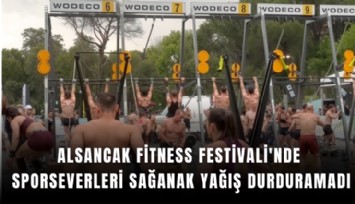 Alsancak Fitness Festivali'nde sporseverleri sağanak yağış durduramadı