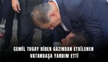 Cemil Tugay biber gazından etkilenen vatandaşa yardım etti