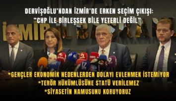 Dervişoğlu’ndan İzmir’de erken seçim çıkışı: CHP ile birleşsek bile yeterli değil