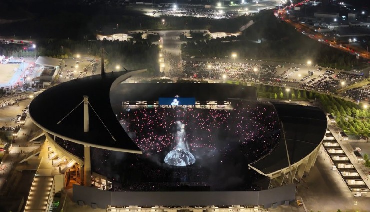 Kanye West konseri havadan görüntülendi