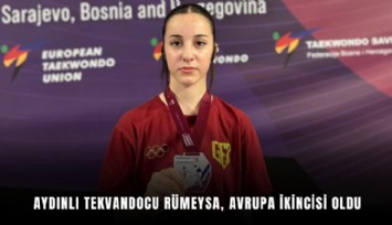 Aydınlı tekvandocu Rümeysa, Avrupa ikincisi oldu