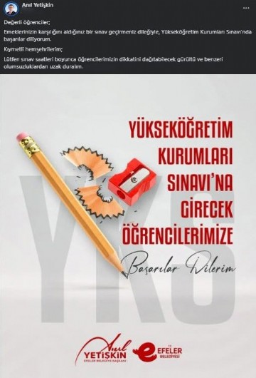 Efeler’de YKS dolayısıyla çöp toplama saatleri değişti