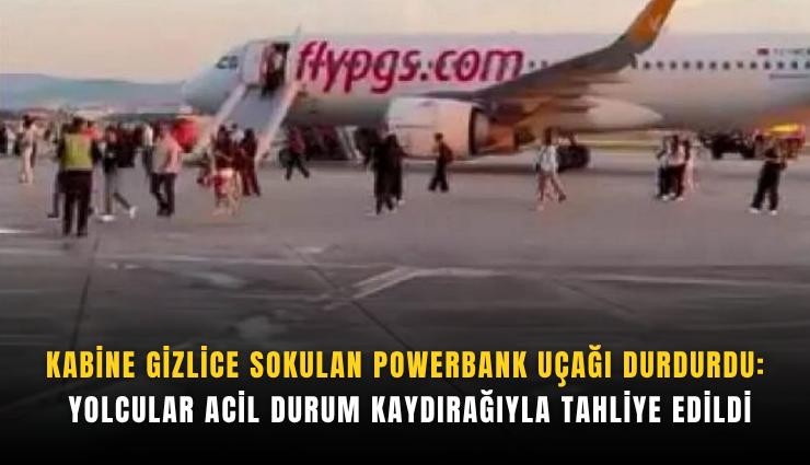 Kabine gizlice sokulan powerbank uçağı durdurdu: Yolcular acil durum kaydırağıyla tahliye edildi