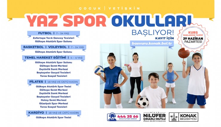 Konak’ın ücretsiz yaz spor okullarında kayıt dönemi başladı