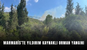 Marmaris’te yıldırım kaynaklı orman yangını