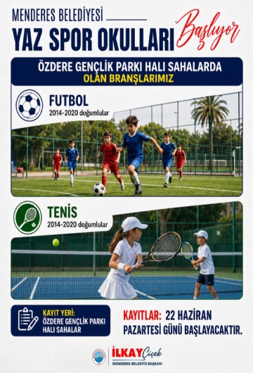 Menderes’te yaz spor okulları için kayıt heyecanı başladı