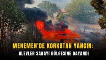 Menemen'de korkutan yangın! Alevler sanayi bölgesine dayandı