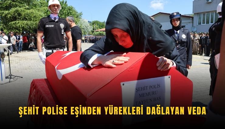 Şehit polise eşinden yürekleri dağlayan veda