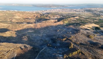 Çanakkale’de yangının izleri havadan görüntülendi