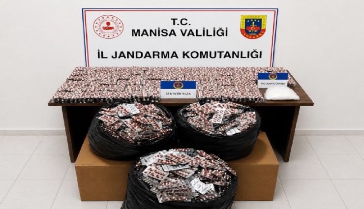 Manisa’da dev uyuşturucu operasyonu: Bir araçtan 59 bin 212 hap çıktı