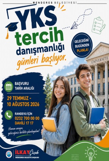 Menderes Belediyesi'nden YKS tercih döneminde ücretsiz danışmanlık