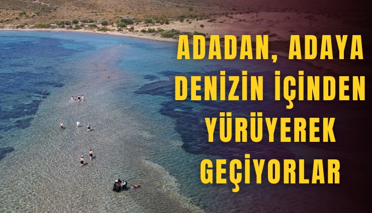 Adadan, adaya denizin içinden yürüyerek geçiyorlar