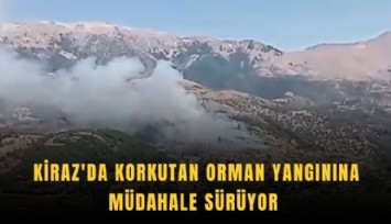 Kiraz'da korkutan orman yangınına müdahale sürüyor