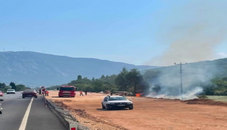 Menteşe’de otluk alanda çıkan yangın kontrol altında