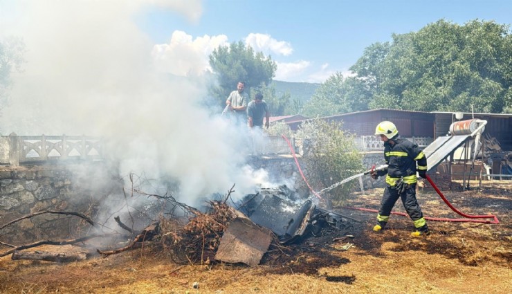 Muğla'da ev bahçesinde yangın paniği