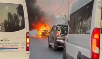 Muğla'da seyir halindeki otomobil alev aldı