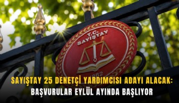 Sayıştay 25 denetçi yardımcısı adayı alacak: Başvurular eylül ayında başlıyor