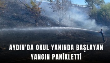 Aydın'da okul yanında başlayan yangın panikletti