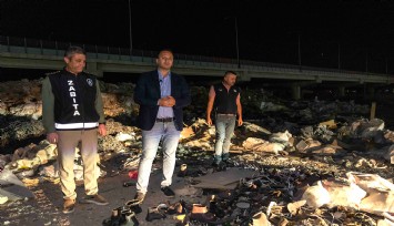 Bornova'da kaçak moloz dökümlerine karşı gece mesaisi