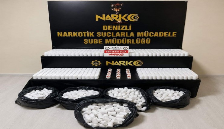 Denizli’de dev uyuşturucu operasyonu: 104 bin 870 hap ele geçirildi
