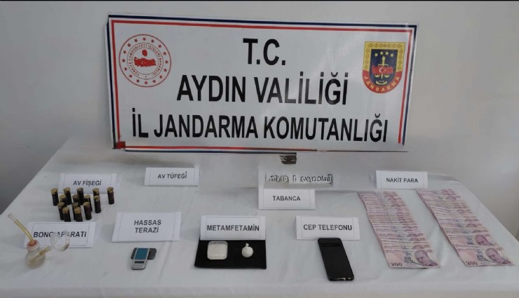 Kuşadası’nda şüpheli adrese baskın: Metamfetamin ve silahlar ele geçirildi