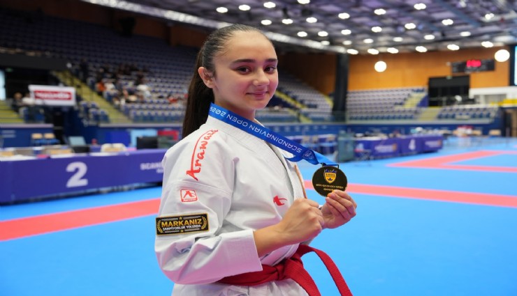 Milli karateci Yüsra Bozbey’den İsveç’te altın madalya