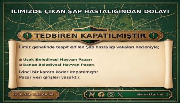 Uşak'ta hayvan pazarları şap hastalığından dolayı kapalı